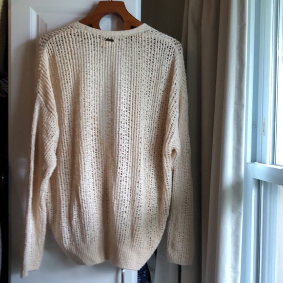 Billabong Sweet Bliss Cream Crochet Cross Front Sweater - Picture 7 of 7